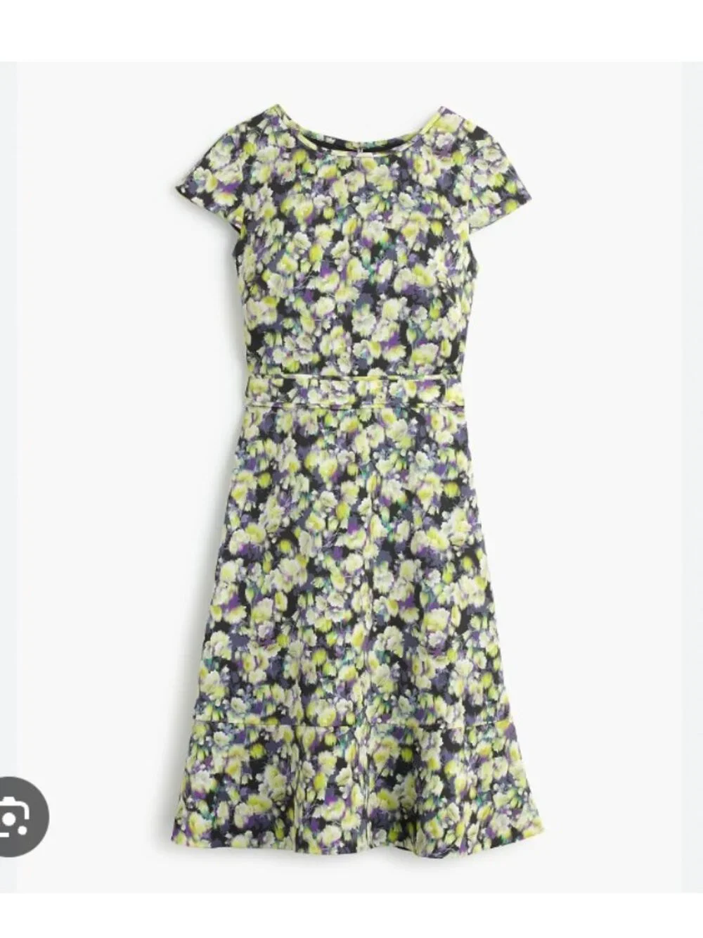 J.Crew Dress Womens 00 Multicolor Floral Fit Flare Short Sleeve Mini